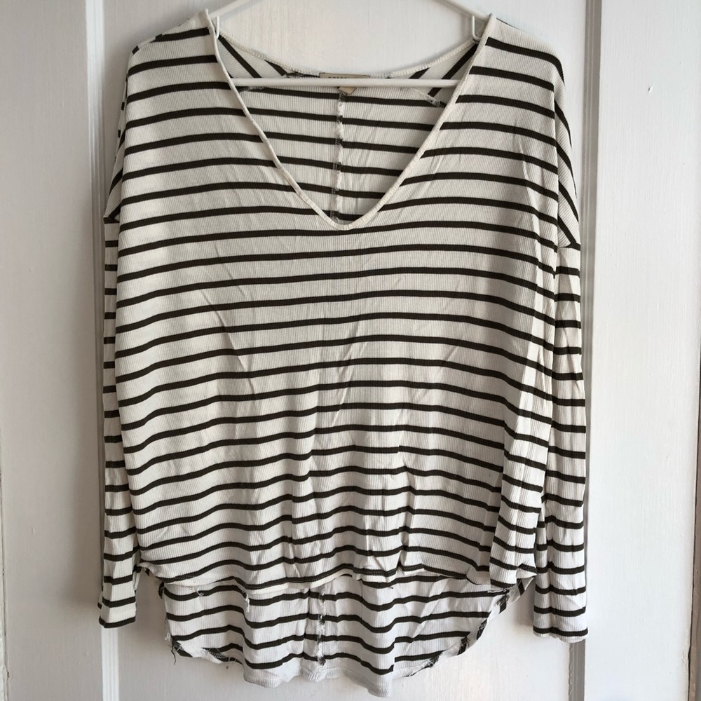 Striped long sleeve oversized tee